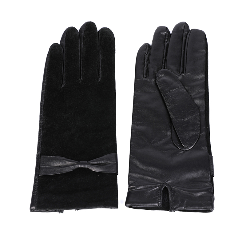 Sheep or Goat+Pig split leather women leather gloves AW2022-34