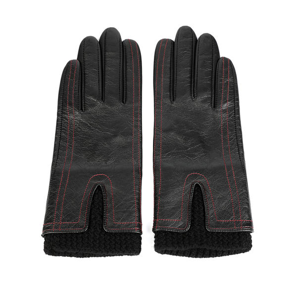 Women leather gloves black or colorful color AW2022-23