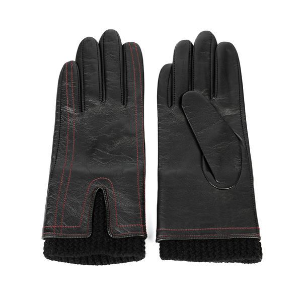 Women leather gloves black or colorful color AW2022-23