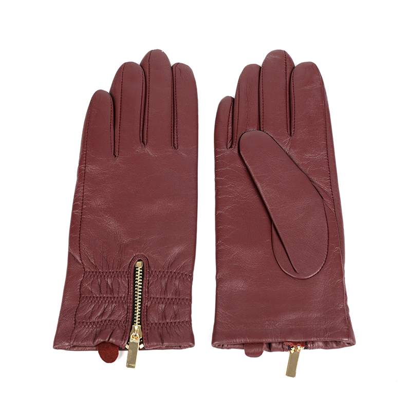 Fashion & warm women leather gloves sustainable material AW2022-19