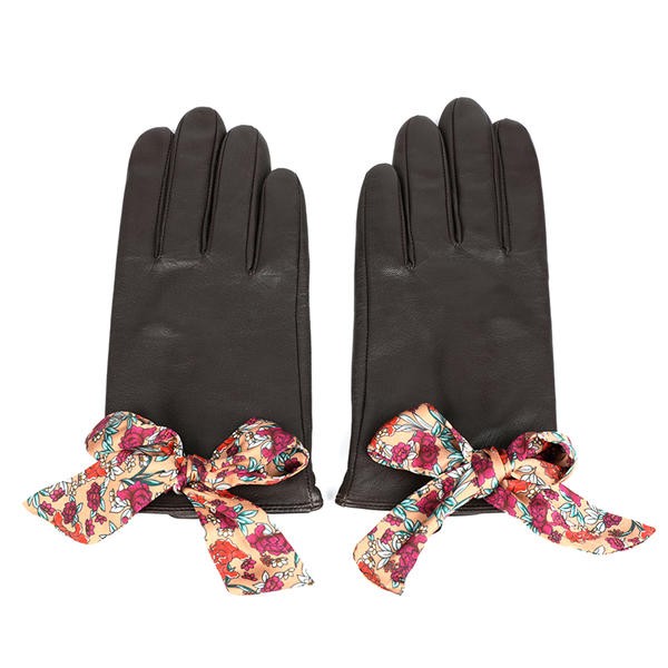 Black or colorful color women leather gloves AW2022-12