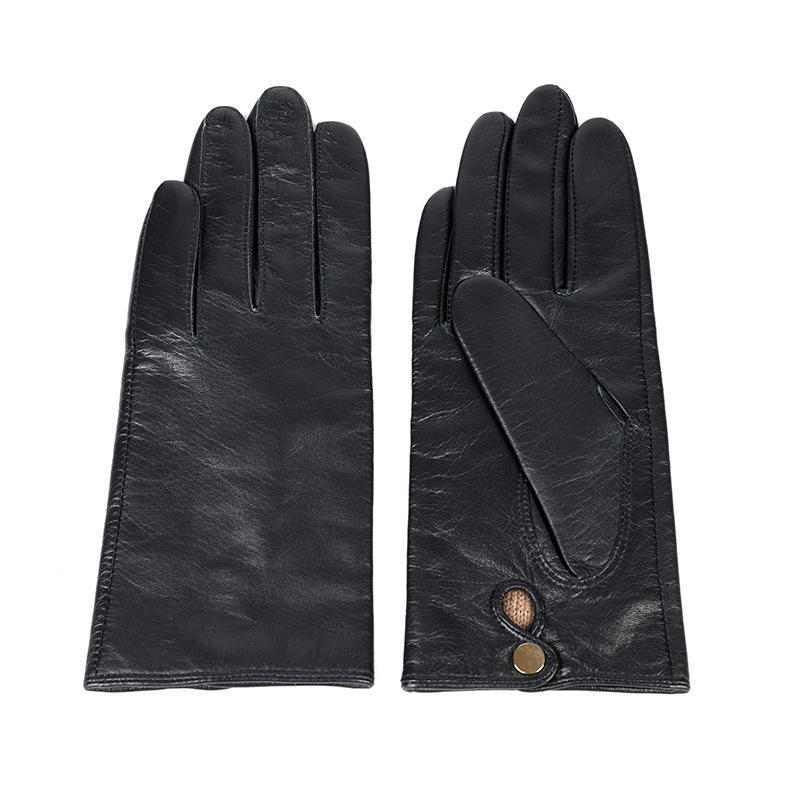 Black or colorful color women leather gloves AW2022-5