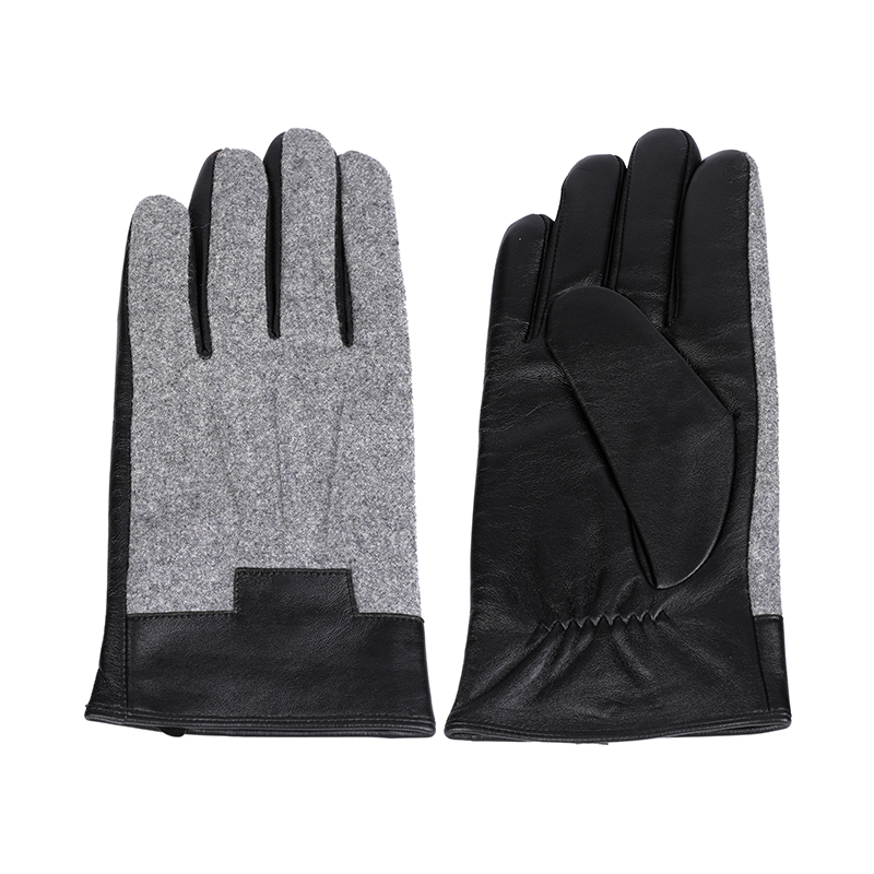 Sheep or goat+wool/nylon mens leather gloves AW2022-M3
