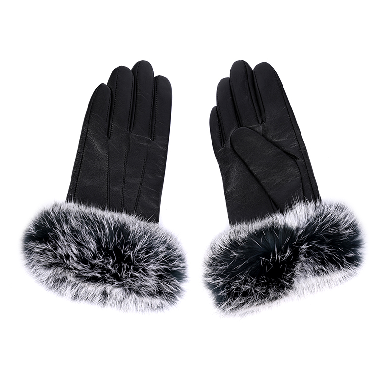 Black or colorful color women leather gloves AW2022-41