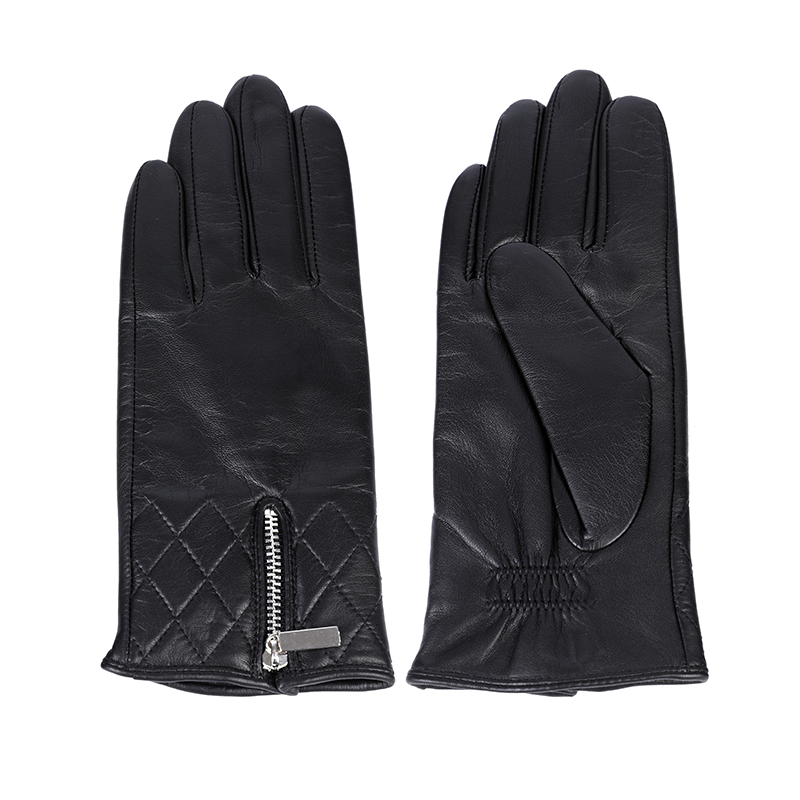 Fashion & warm women leather gloves  sustainable material AW2022-31