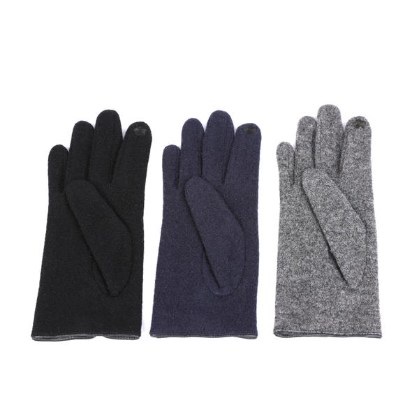 Wool/nylon cut&sewn women's women's knit gloves black or colorful color AW2022-66