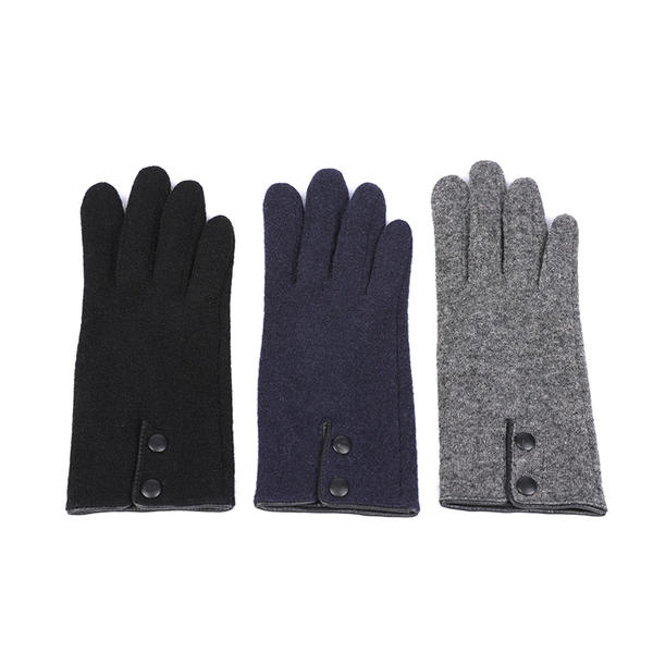 Wool/nylon cut&sewn women's women's knit gloves black or colorful color AW2022-66