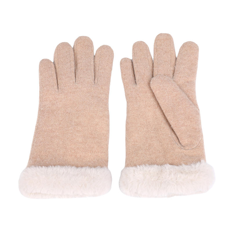 Wool/nylon cut&sewn women's knit gloves AW2022-53