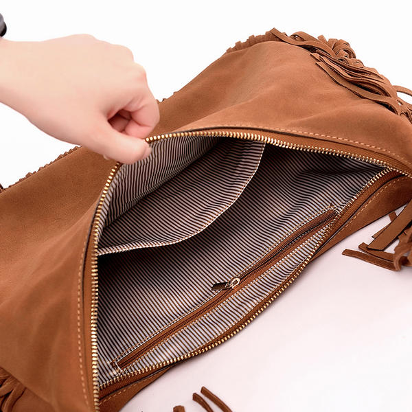 Women suede leather shopper bag AWB09